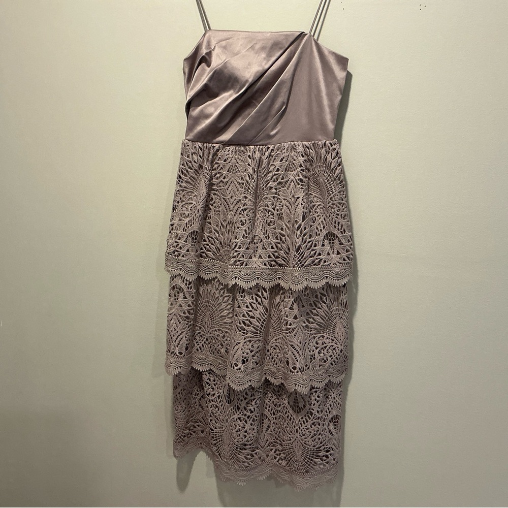 Asos design tiered guipre lace midi dress size 6